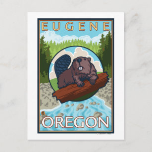 Cartão Postal Beaver & River - Eugene, Oregon