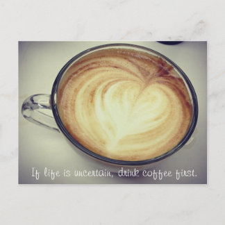 Cartão Postal Beba café primeiro