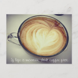 Cartão Postal Beba café primeiro