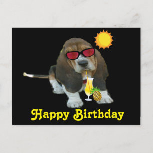 Cartão postal Bebê Basset Horário de Verão Fel