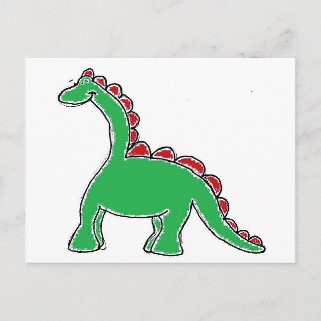 Cartão Postal Bebê Brontosaurus Cartoon Dinosaur Gear (Frente)