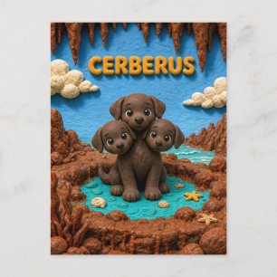 Cartão Postal Bebê Cérbero Fofo, Mitológico