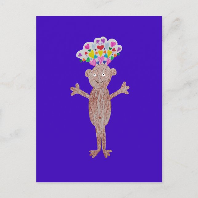 Cartão Postal Bebê com cheio cardíaco de amor. (Frente)