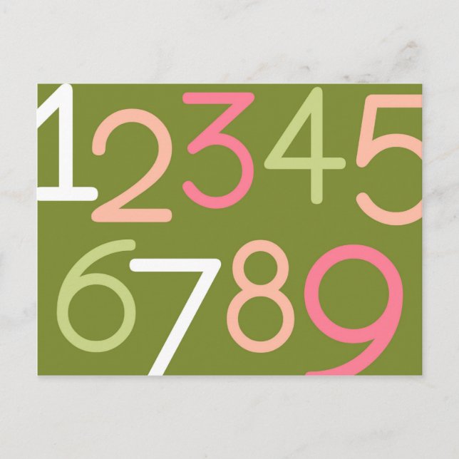 Cartão Postal Bebê Contemporâneo | Números II (Frente)