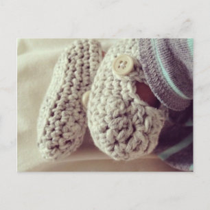 Cartão Postal Bebê Crochet Booties