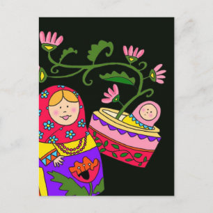 Cartão Postal Bebê de Matroshka