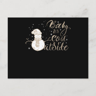 Cartão Postal Bebê É Frio Fora de Neve Snowman