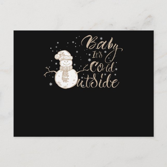 Cartão Postal Bebê É Frio Fora de Neve Snowman (Frente)