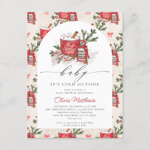 Cartão Postal Bebê É Frio Fora do Chá de fraldas de inverno