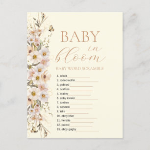 Cartão Postal Bebê em Flor Boho Jogo de Chá de Bebê Neutro