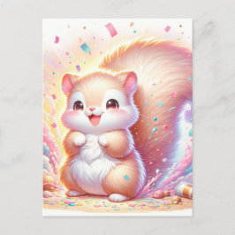 Cartão Postal Bebê, esquilo animal fofo, Pós-cruzamento