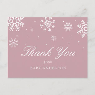 Cartão Postal Bebê Floco de Neve Está Frio Lá Fora Obrigado