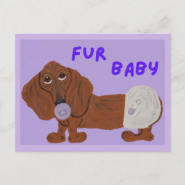 Cartão Postal Bebê Furão Cachorro Dachshund