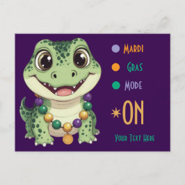 Cartão Postal Bebê Jacaré Fofo Mardi Gras Ativado