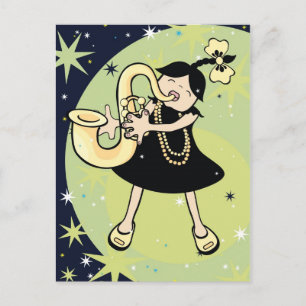 Cartão Postal bebê jazz