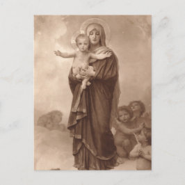Cartão Postal Bebê Jesus e Mãe Maria