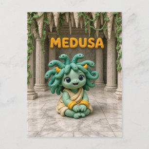 Cartão Postal Bebê Medusa Fofa, Mitológica