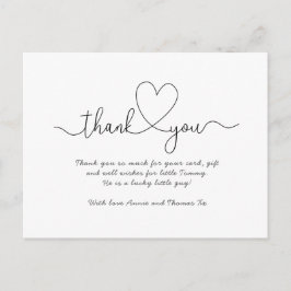 Cartão Postal Bebê, obrigado cartas, obrigado de fonte de script