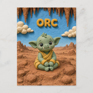 Cartão Postal Bebê Orc Fofinho, Mitológico