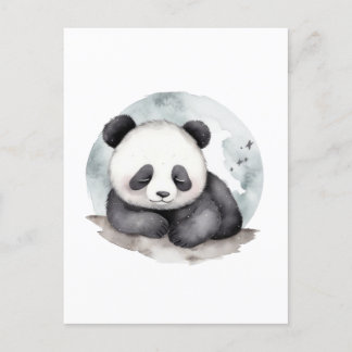 Cartão Postal Bebê-Panda De Cores Aquáticas Adoráveis