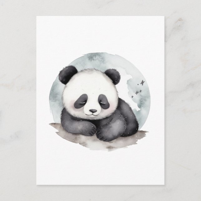 Cartão Postal Bebê-Panda De Cores Aquáticas Adoráveis (Frente)