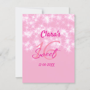Cartão Postal Bebê pastel rosa doce 16 anos adicionar nome