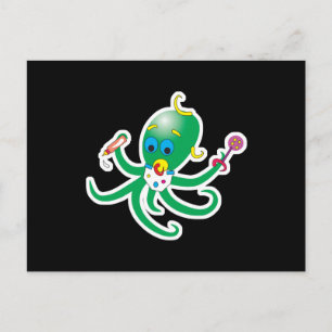 Cartão Postal bebe polvo fofo