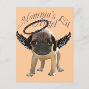 Cartão Postal Bebê Pug Anjo