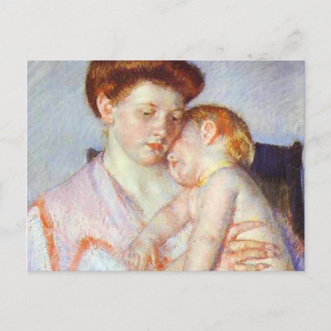 Cartão Postal Bebê Sonolento. c. 1910, Mary Cassatt (Frente)