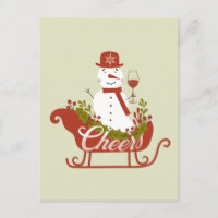 Bebendo com o Boneco de Neve com Vinho e Trineo de