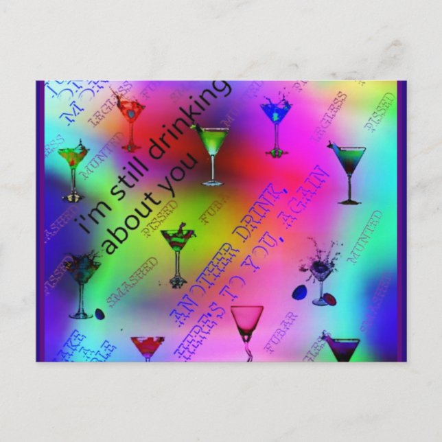 Cartão Postal Bebendo sobre você (Frente)