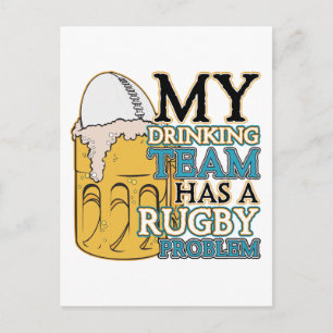 Cartão Postal Bebendo Team Rugby