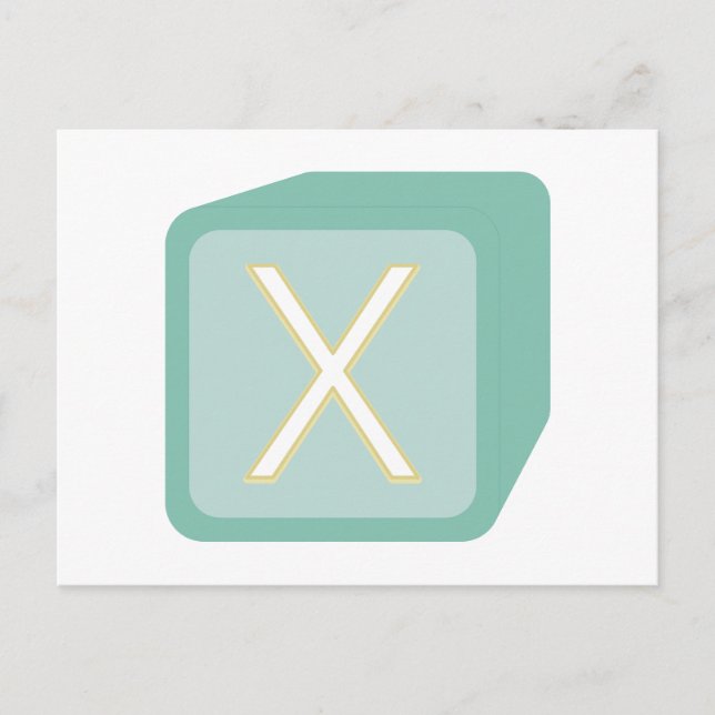 Cartão Postal Bebês Bloqueia Iniciais Gráficos De Madeira (Frente)