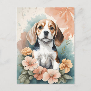 Cartão Postal Bebês-Cons Beagle Puppy Adorável