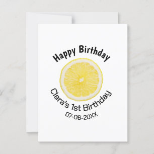 Cartão Postal Bebês crianças 1º aniversário fatia de limão adici