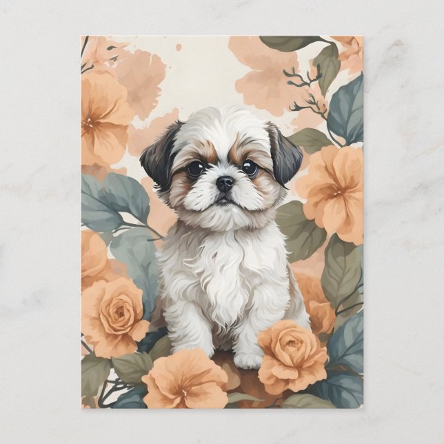 Cartão Postal Bebês Cujos Animais - Shih Tzu Puppy (Frente)