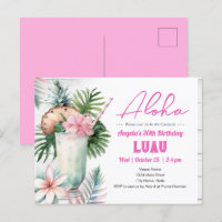 Bebida Tropical Aloha Luau Aniversário Adulto