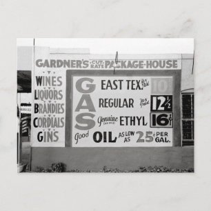 Cartão Postal Bebidas Baratas & Gasolina, 1939