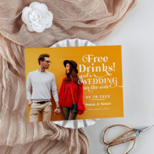 Bebidas Grátis Divertido Casamento Casual Salvar A
