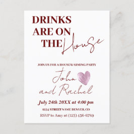 Cartão Postal Bebidas na casa, festa de limpeza