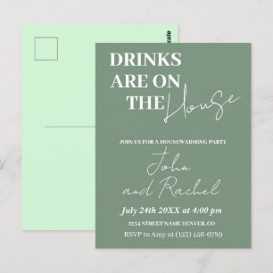 Cartão Postal Bebidas por conta da casa festa de inauguração ver