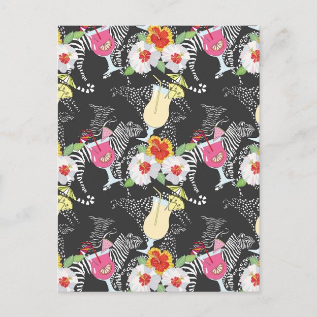 Cartão Postal Bebidas Tropicais Com Animais (Frente)