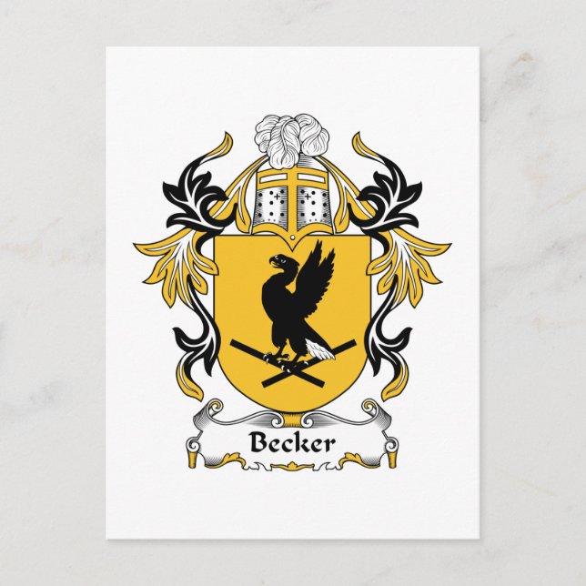 Cartão Postal Becker Family Crest (Frente)