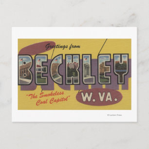 Cartão Postal Beckley, Virgínia Ocidental - Cenas com Letras Gra