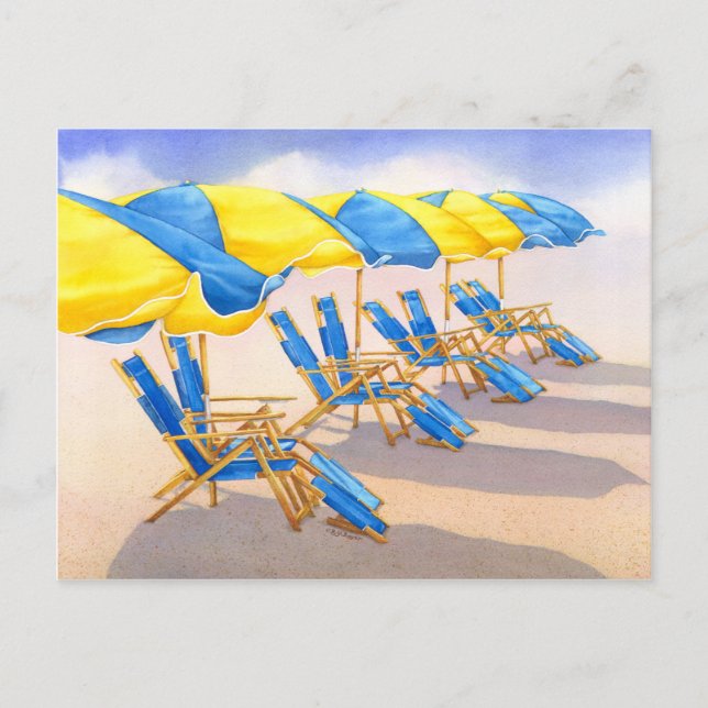 Cartão Postal Beckoning Beachbrellas (Frente)