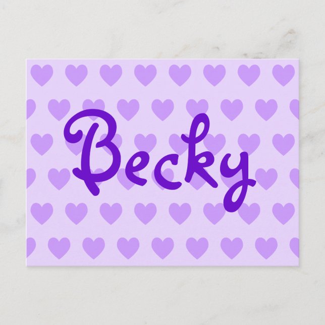 Cartão Postal Becky em Roxo (Frente)