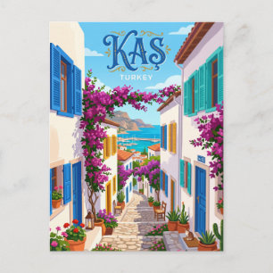 Cartão Postal Beco da Cidade Velha, Kaş Turquia