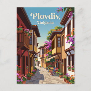 Cartão Postal Beco da Cidade Velha, Plovdiv Bulgária