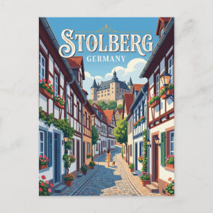 Cartão Postal Beco da Stolberg Altstadt Alemanha