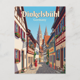Cartão Postal Beco do Centro Histórico de Dinkelsbühl Alemanha